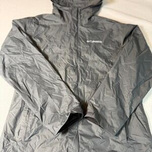 Columbia Omni-Tech Rain Jacket‎ Gray Size M Waterproof Hooded Windbreaker